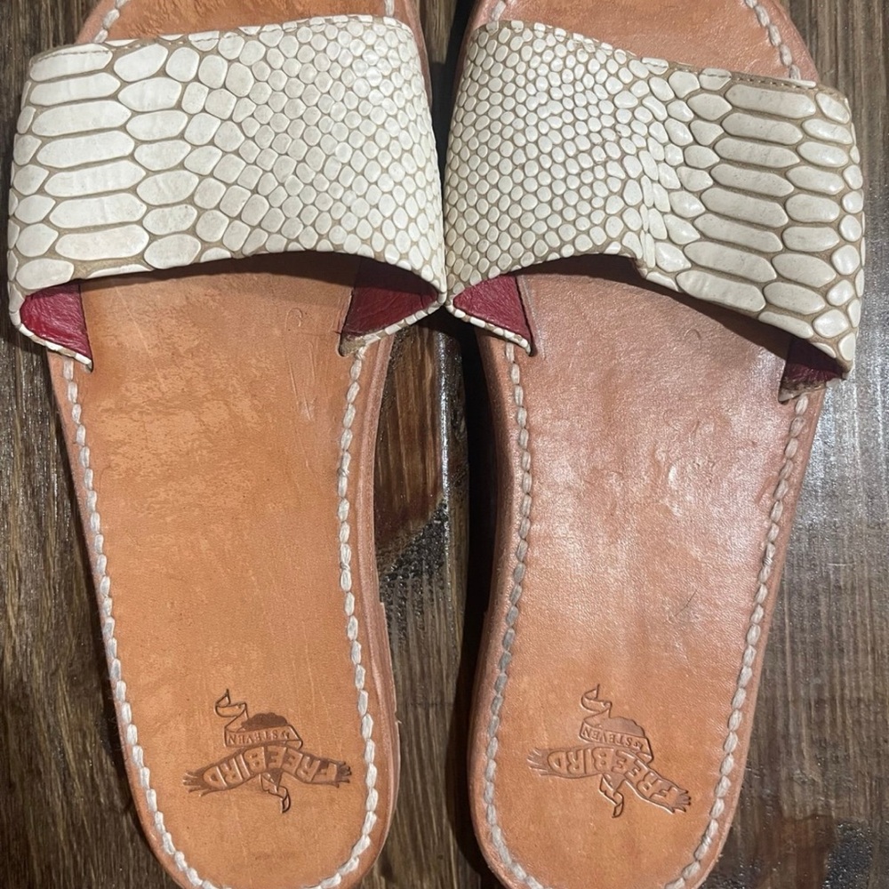 SOLD Freebird snake skin slides